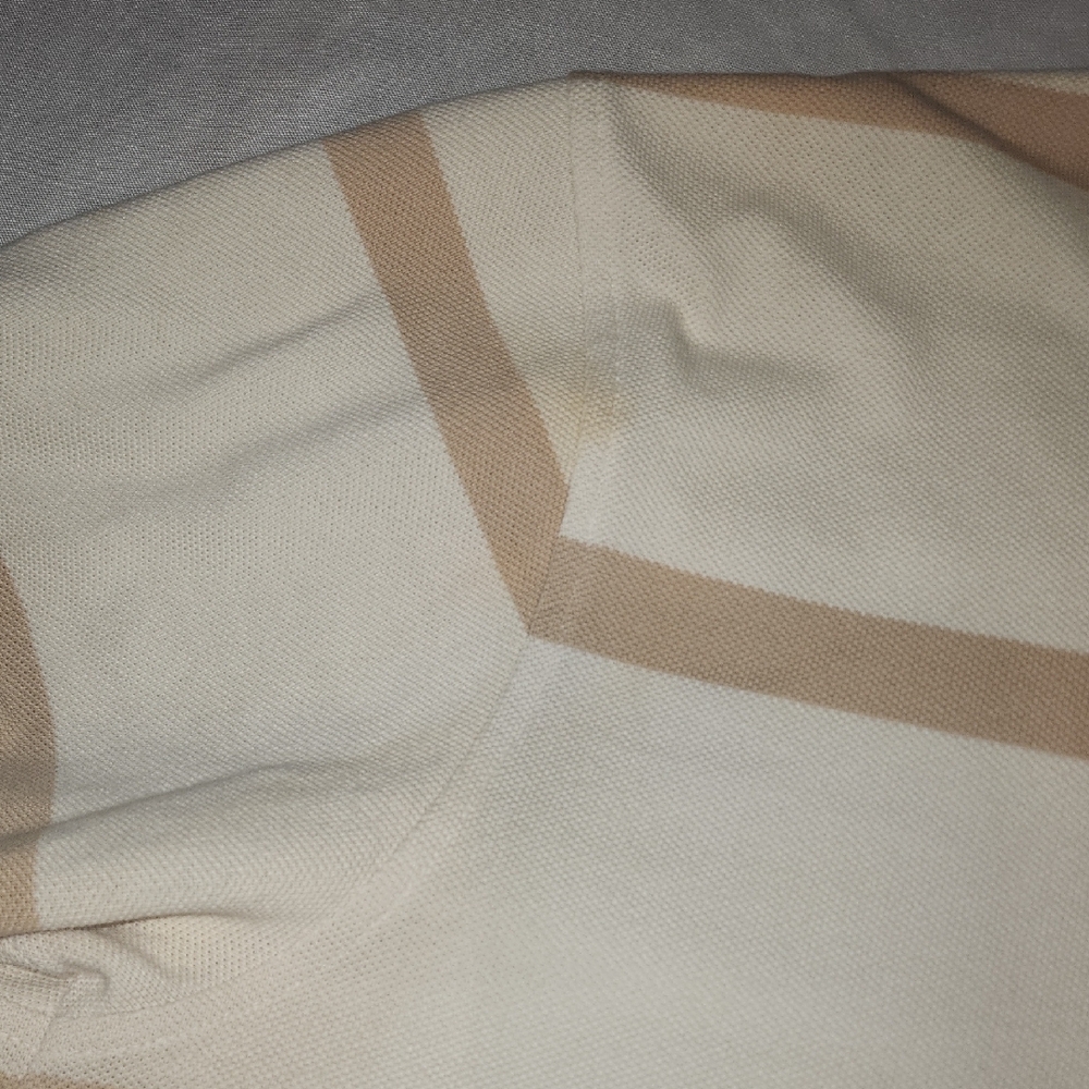 Tommy Hilfiger Cream and Tan Striped Polo Shirt - Picture 3 of 5